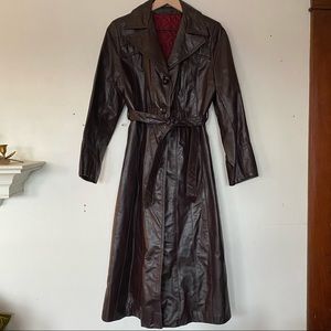 Vintage Etienne Aigner Burgundy leather coat